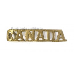 "Canada" brass title